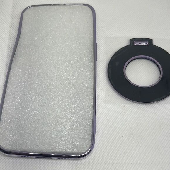 Magnetic Gradient Glitter Ring Soft Phone Case For iPhone 14 Stand Mobile - Picture 2 of 3